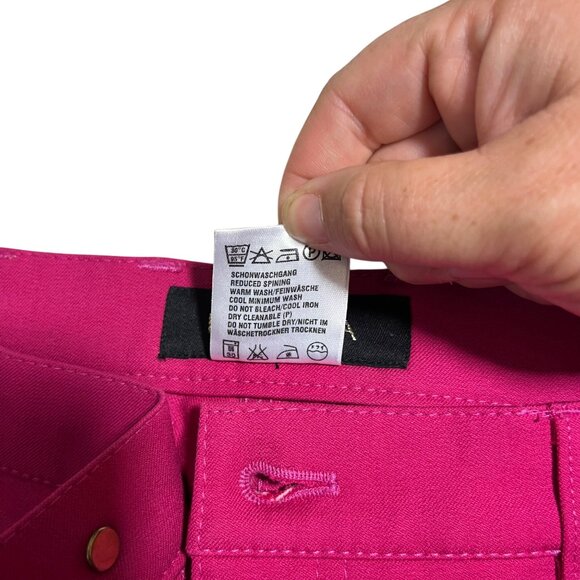 Escada women's pants 40 US 8 10 M bright pink denim straight leg - Picture 6 of 11